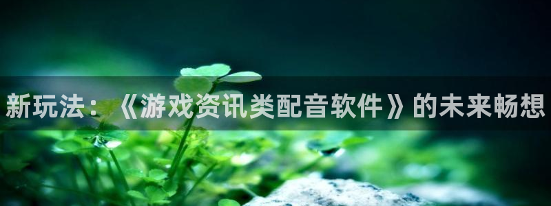 优贝娱乐注册网站：新玩法：《游戏资讯类配音软件》的未来畅想